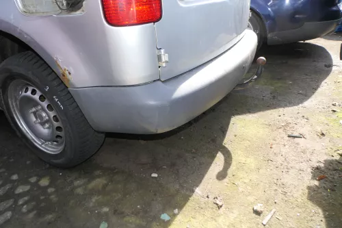 VW Caddy 2K Stoßstange hinten Heckstoßstange Stoßfänger grau graphit nicht lack