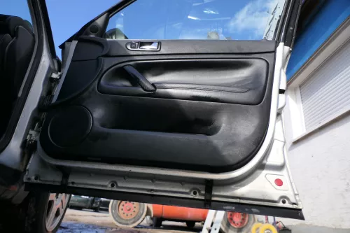 4x Passat 3B Türverkleidung Verkleidung Tür vorne links rechts  - schwarz Leder (180368)