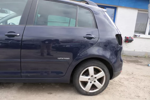 VW Golf Plus 5M Tür hinten links blau LA5G - mit Rahmen