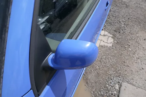 VW Lupo Arosa manueller Spiegel Außenspiegel links manuell blau LW5Z (181168)
