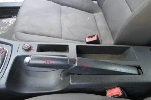 Audi A4 8E B6 B7 Mitteltunnel hinten Verkleidung um Handbremse Konsole schwarz