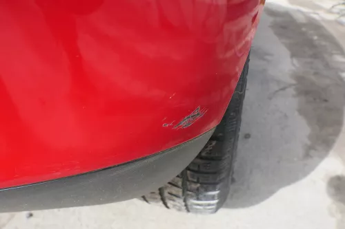 VW Fox 5Z Stoßstange hinten Stoßfänger rot LY3D Heckstoßstange (181817)