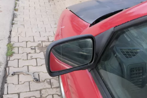 VW Polo 6N elektrischer Spiegel Außenspiegel links außen mit Glas schwarz matt (182541)