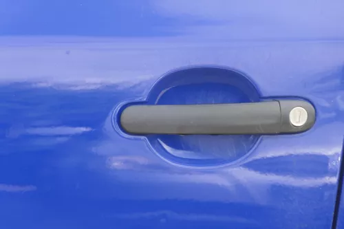 Fabia 5J Kombi + Limo Tür vorne links Fahrertür - blau LF5K -ohne Anbauteile (182552)