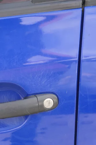 Fabia 5J Kombi + Limo Tür vorne links Fahrertür - blau LF5K -ohne Anbauteile (182552)