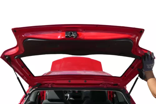 Polo 6N2 Heckklappe Klappe hinten Kofferraumklappe rot LP3G Scheibe ohneAnbautei (182791)