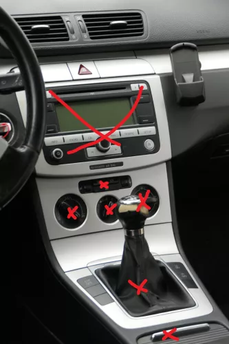 Passat 3C Mittelkonsole Verkleidung Klappe Abdeckung Dekor silber matt chrom Asc