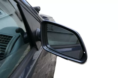 VW Polo 9N 9N3 mechanisch Spiegel Außenspiegel rechts vorne grau LC7V Blinker