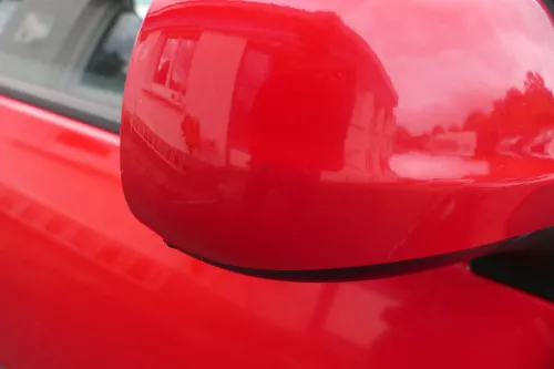 VW Golf 4 Bora manueller Spiegel vorne rechts Außenspiegel rot LP3G (183218)