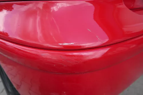 VW Polo 6N2 Stoßstange hinten Heckstoßstange Stoßfänger rot LP3G (183288)