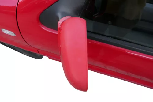 VW Polo 6N2 manueller Spiegel Außenspiegel links außen rot LP3G + Glas (183291)