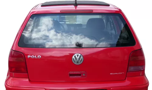 Polo 6N2 Heckklappe Klappe hinten Kofferraumklappe rot LP3G Scheibe ohneAnbautei