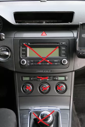 Passat 3C Mittelkonsole Verkleidung Klappe Abdeckung Dekor netzoptik schwarz mat (183365)