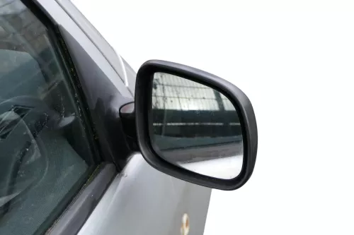 Skoda Fabia 6Y mechanischer Spiegel Außenspiegel rechts grau schwarz matt Glas (183661)