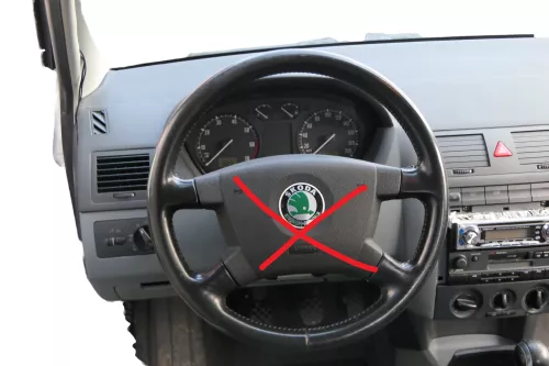 Fabia 6Y Lenkrad 4-Speichen 6Y0419091C E74 Leder Lederlenkrad -ohne Airbag