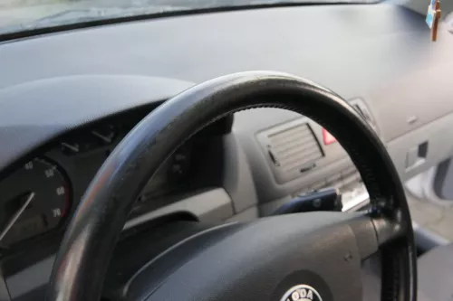 Fabia 6Y Lenkrad 4-Speichen 6Y0419091C E74 Leder Lederlenkrad -ohne Airbag (183672)