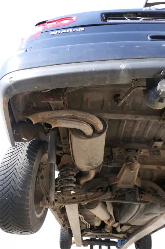 VW Sharan 7M Stoßstange hinten nur Spoiler Lippe mit PDC Einparkhilfe (183742)