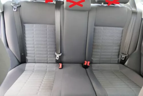 VW Polo 9N 9N3 Sitz Rückbank Sitzfläche Sitze 3 Punkt Gurt hinten blau OHNEKopfs