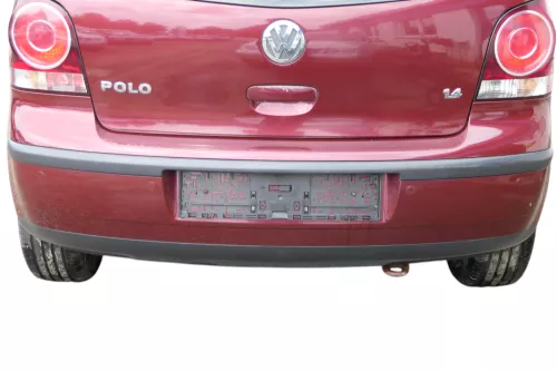 VW Polo 9N 9N3 Stoßstange Heckstoßstange hinten rot LC3R - Einparkhilfe PDC