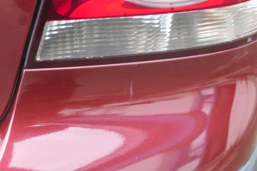 VW Polo 9N 9N3 Stoßstange Heckstoßstange hinten rot LC3R - Einparkhilfe PDC (183818)