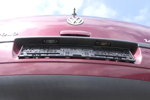 VW Polo 9N 9N3 Stoßstange Heckstoßstange hinten rot LC3R - Einparkhilfe PDC (183818)