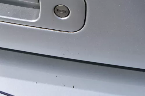 Polo 6N2 Heckklappe Klappe hinten Kofferraumklappe silber LA7W Scheibe ohneAnbau (183989)