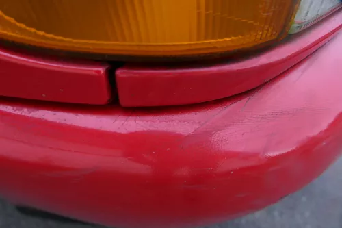 VW Polo 6N Stoßstange vorne 2-geteilte Frontstoßstange rot LP3G Stoßfänger (184675)