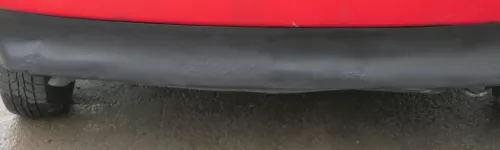 Polo 6N Stoßstange hinten 2-geteilte Heckstoßstange rot LP3G schwarz Stoßfänger (184677)