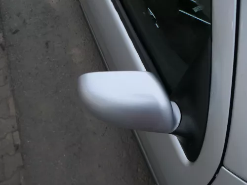 Skoda Fabia 6Y elektrisch Spiegel Außenspiegel rechts mit Glas silber grau LF7T