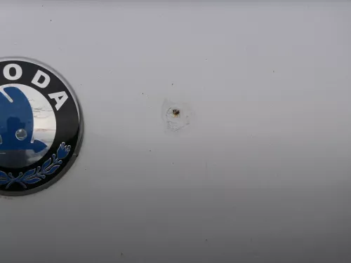 Fabia 6Y6 Schrägheck Heckklappe Kofferraumklappe hinten grau silber LF7T Scheibe (184854)