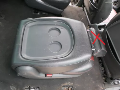 Sharan 7M Galaxy 1x Sitz hinten Rücksitz 6+7 Sitz rot Leder mitte/rechts/link ro (184941)