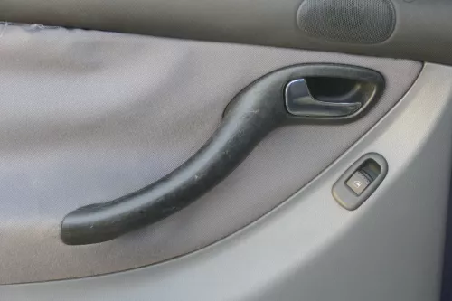 1x Leon 1M Toledo Türverkleidung Verkleidung Tür hinten links grau Griff (185192)