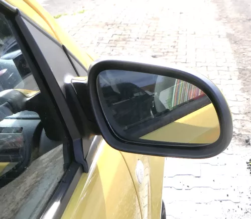 VW Fox 5Z manueller Spiegel Außenspiegel + Glas rechts gelb LY1C mechanisch h (162312)