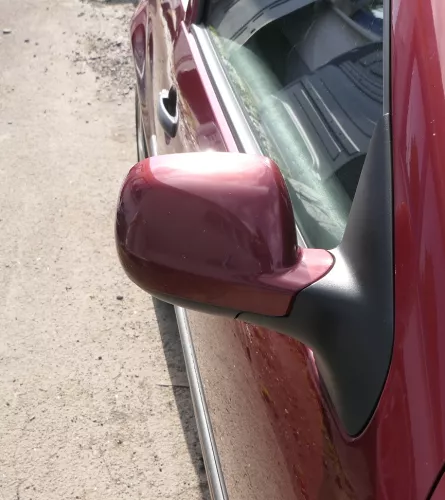 VW Golf 4 Bora manueller Spiegel rechts Außenspiegel rot braun LC3K Glas (165278)