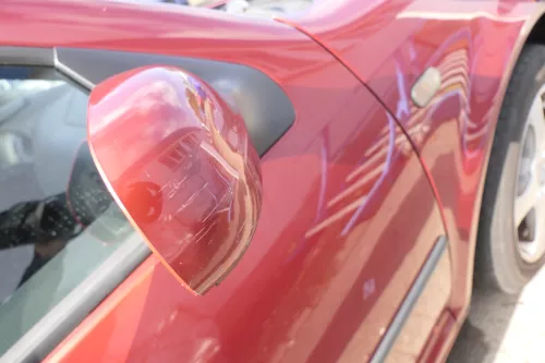 VW Golf 4 Bora manueller Spiegel rechts Außenspiegel rot braun LC3K Glas (165278)