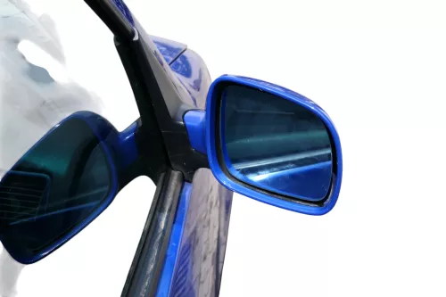 VW Golf 4 Bora elektrischer Spiegel vorne rechts Außenspiegel blau LW5Z Glas