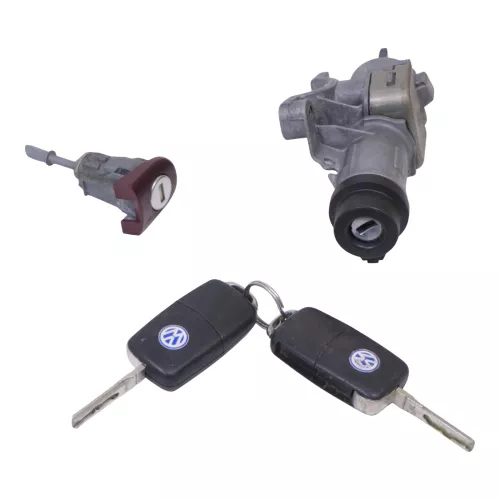 VW Polo 9N 9N3 Schloßsystem 1x Türschloss 2x FunkSchlüssel Schloß Zündschloß