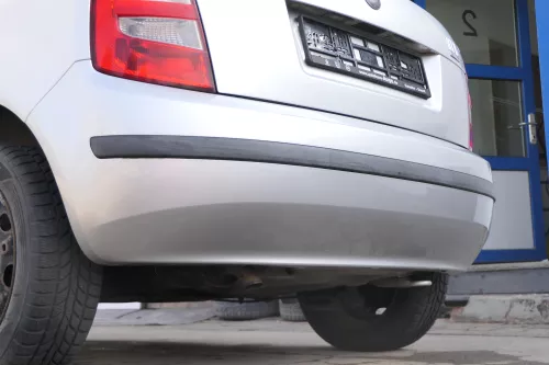 Skoda Fabia 6Y Schrägheck Stoßstange hinten Heckstoßstange silber grau LF7T (171571)