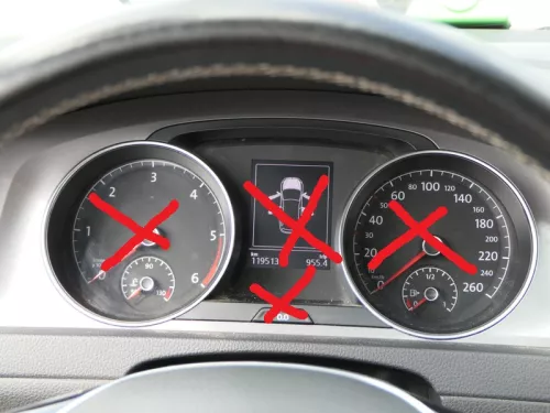 Golf 7 5G Tachoabdeckung Rahmen Blende um Tacho grau dark-rhodium