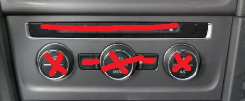 VW Golf 7 5G Rahmen Blende Abdeckung Lüftung um Klimabedienteil Heizung rhodium