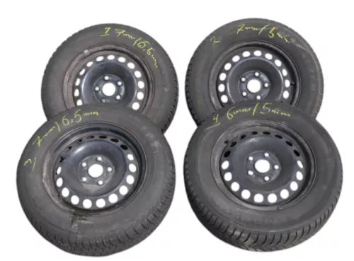 4x VW Golf 6 Plus 5M 195/65 R15 91T Winterreifen M+S Felgen Reifen M&S  ca.5-7mm