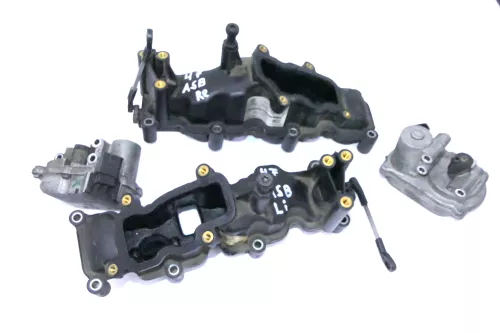 Audi A6 4F A4 B7 Ansaugbrücke 3.0 TDI 059129711AF + Versteller rechts + links ##