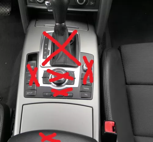 A6 4F Aschenbecher vorn Mitteltunnel Tunnel Becherhalter Verkleidung silber flex