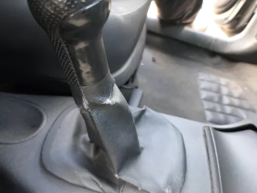 VW Lupo Polo 6N2 Schaltknauf Schaltsack Schaltung Schaltknüppel schwarz Leder (185997)