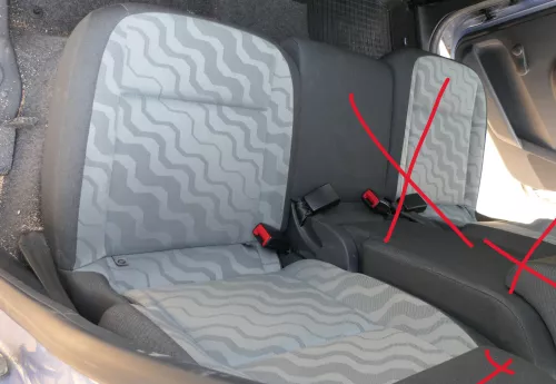 Roomster 5J Sitz Rückbank Rücksitzbank Lehne hinten links