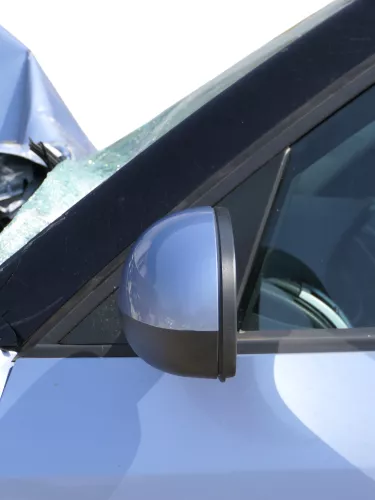 Roomster 5J elektrischer Spiegel Außenspiegel links Glas original blau LF5Y (186287)