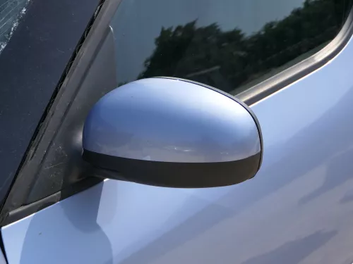 Roomster 5J elektrischer Spiegel Außenspiegel links Glas original blau LF5Y