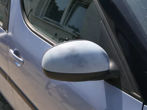 Roomster elektrischer Spiegel Außenspiegel rechts Glas original blau LF5Y