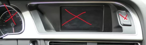 A5 8T Verkleidung um Tacho Abdeckung Dekor grau flex-metallic Rahmen + Rechts