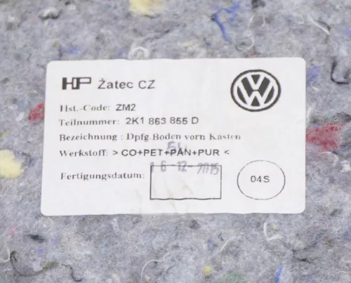 Caddy 2K Dämmung unter Teppich Innenraumteppich Innen Bodenbelag Dämpfung (146466)